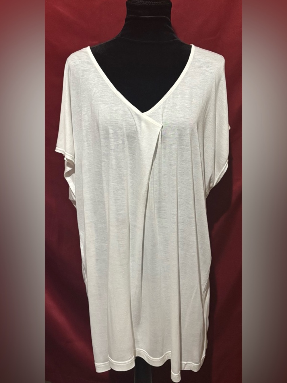 White V-Neck Relaxed Women's Top